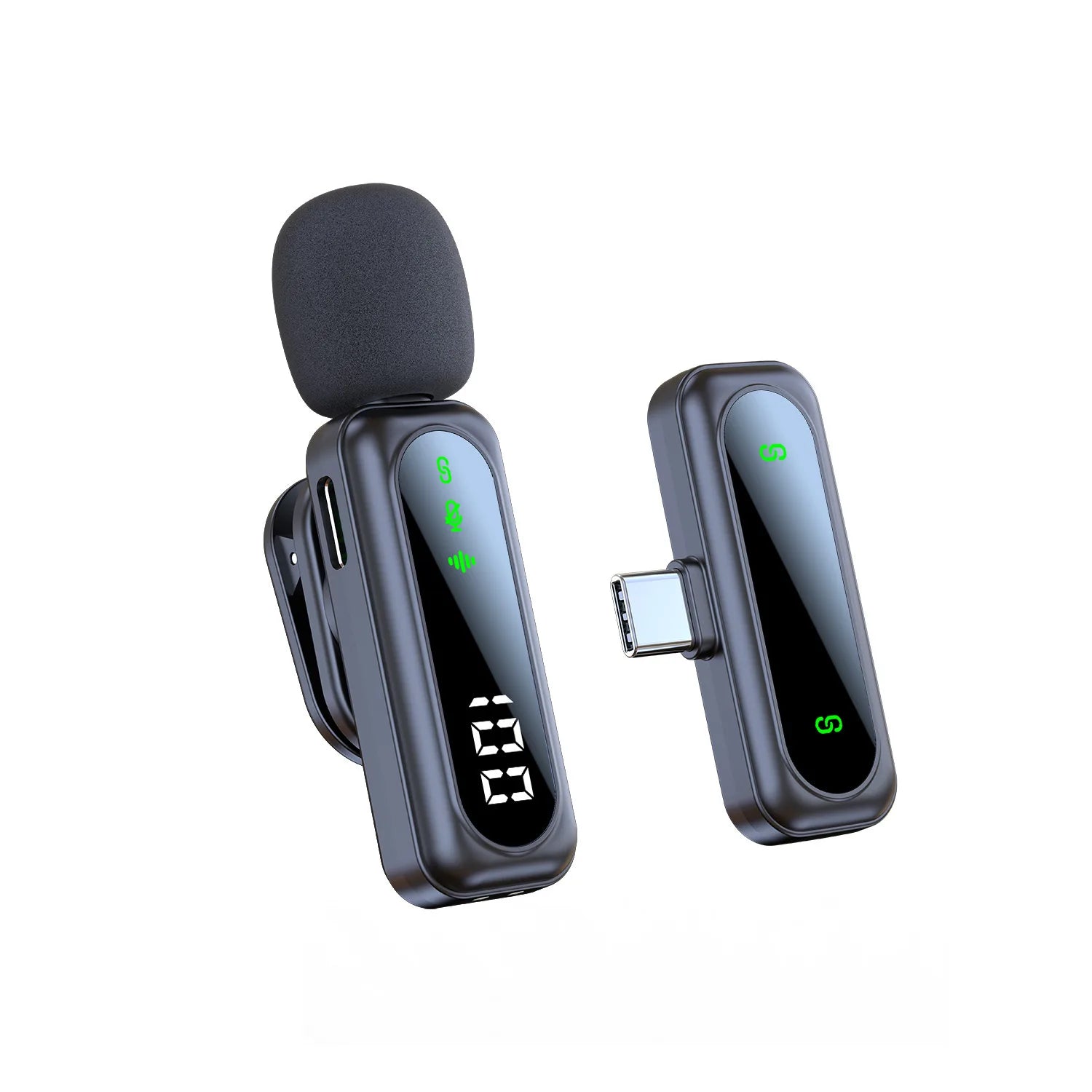 Microphone Lavalier Sans Fil Portable avec Réduction de Bruit pour Enregistrement Audio Type-C pour iPhone 15-16 Android PC Live Vlog