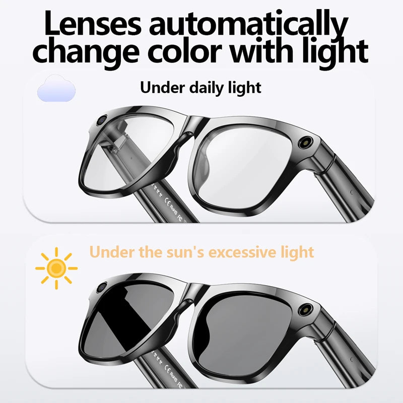800W HD AI lunettes Bluetooth intelligentes HD prise de vue caméra étanche Photo vidéo appel vocal traduction AI lunettes de caméra intelligente