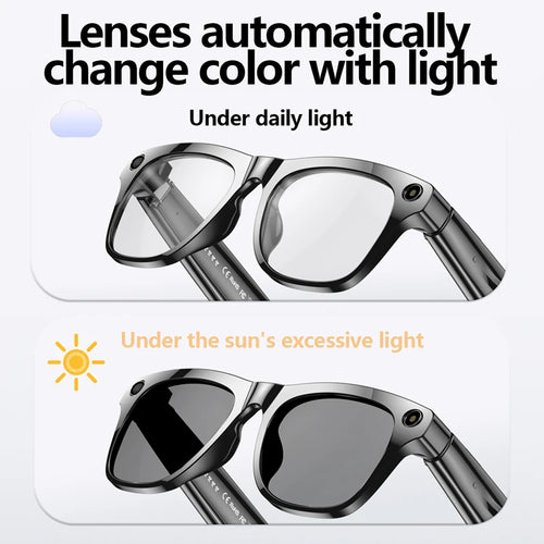 800W HD AI lunettes Bluetooth intelligentes HD prise de vue caméra étanche Photo vidéo appel vocal traduction AI lunettes de caméra intelligente