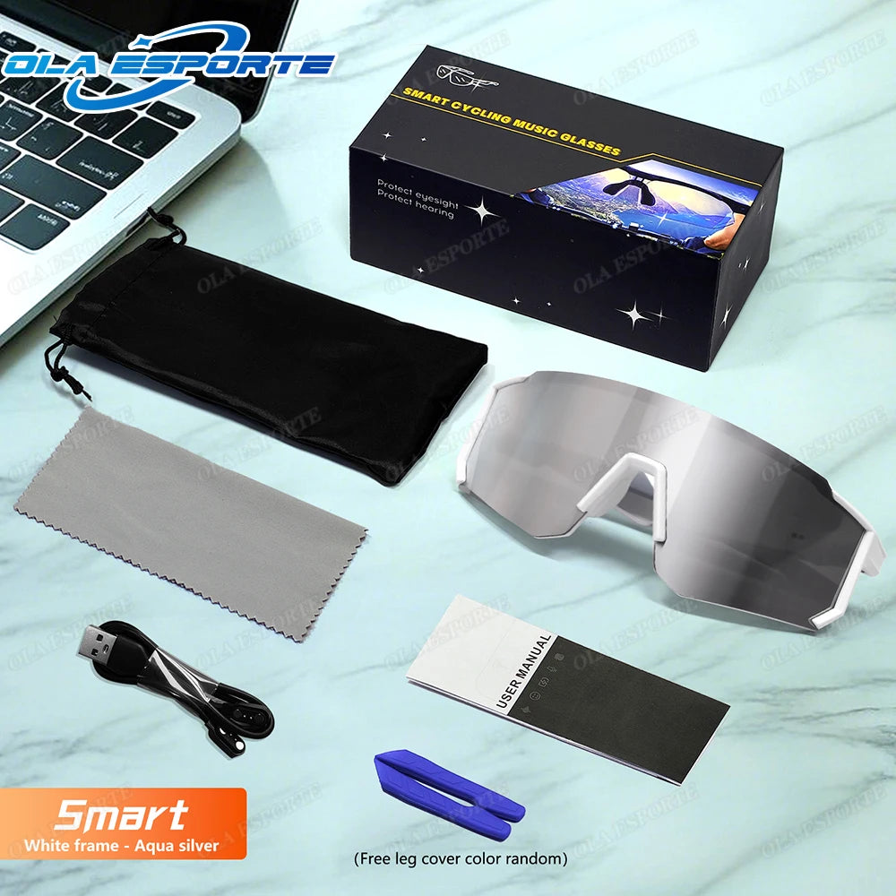 Lunettes intelligentes audio d'extérieur, sans fil, Bluetooth, appel, musique, cyclisme, sport, casque, Protection UV, pour hommes et femmes, nouvelle collection