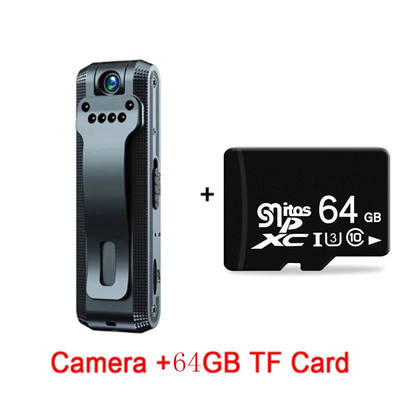 Mini caméra 64G enregistreur Lavalier sans fil Mini caméra avec enregistreur de détection de mouvement caméra de Surveillance pour conférence MP3 Au