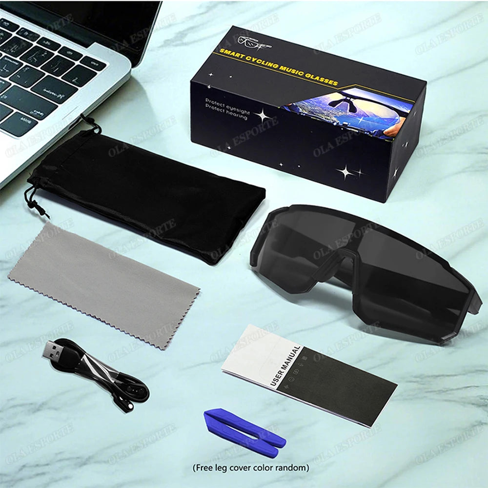 Lunettes intelligentes audio d'extérieur, sans fil, Bluetooth, appel, musique, cyclisme, sport, casque, Protection UV, pour hommes et femmes, nouvelle collection