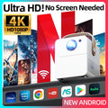 Projecteur intelligent WiFi Android HD 1080P 4K pour cinéma maison, avec fonction de mise en miroir de l'écran du téléphone, cadeau idéal pour les enfants, Noël, la Saint-Valentin