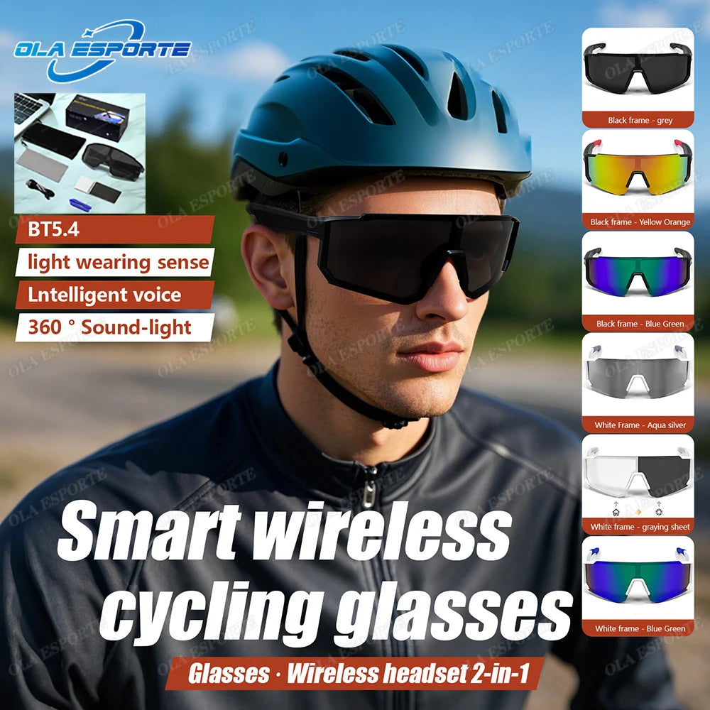 Lunettes intelligentes audio d'extérieur, sans fil, Bluetooth, appel, musique, cyclisme, sport, casque, Protection UV, pour hommes et femmes, nouvelle collection