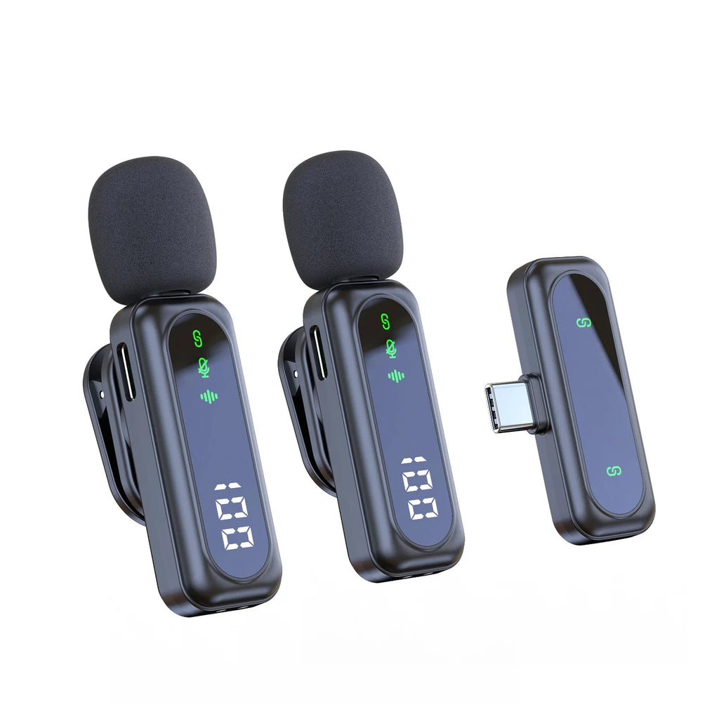 Microphone Lavalier Sans Fil Portable avec Réduction de Bruit pour Enregistrement Audio Type-C pour iPhone 15-16 Android PC Live Vlog
