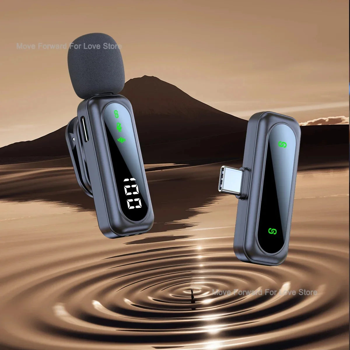 Microphone Lavalier Sans Fil Portable avec Réduction de Bruit pour Enregistrement Audio Type-C pour iPhone 15-16 Android PC Live Vlog