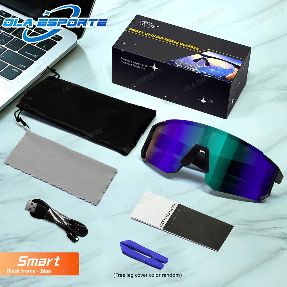 Lunettes intelligentes audio d'extérieur, sans fil, Bluetooth, appel, musique, cyclisme, sport, casque, Protection UV, pour hommes et femmes, nouvelle collection