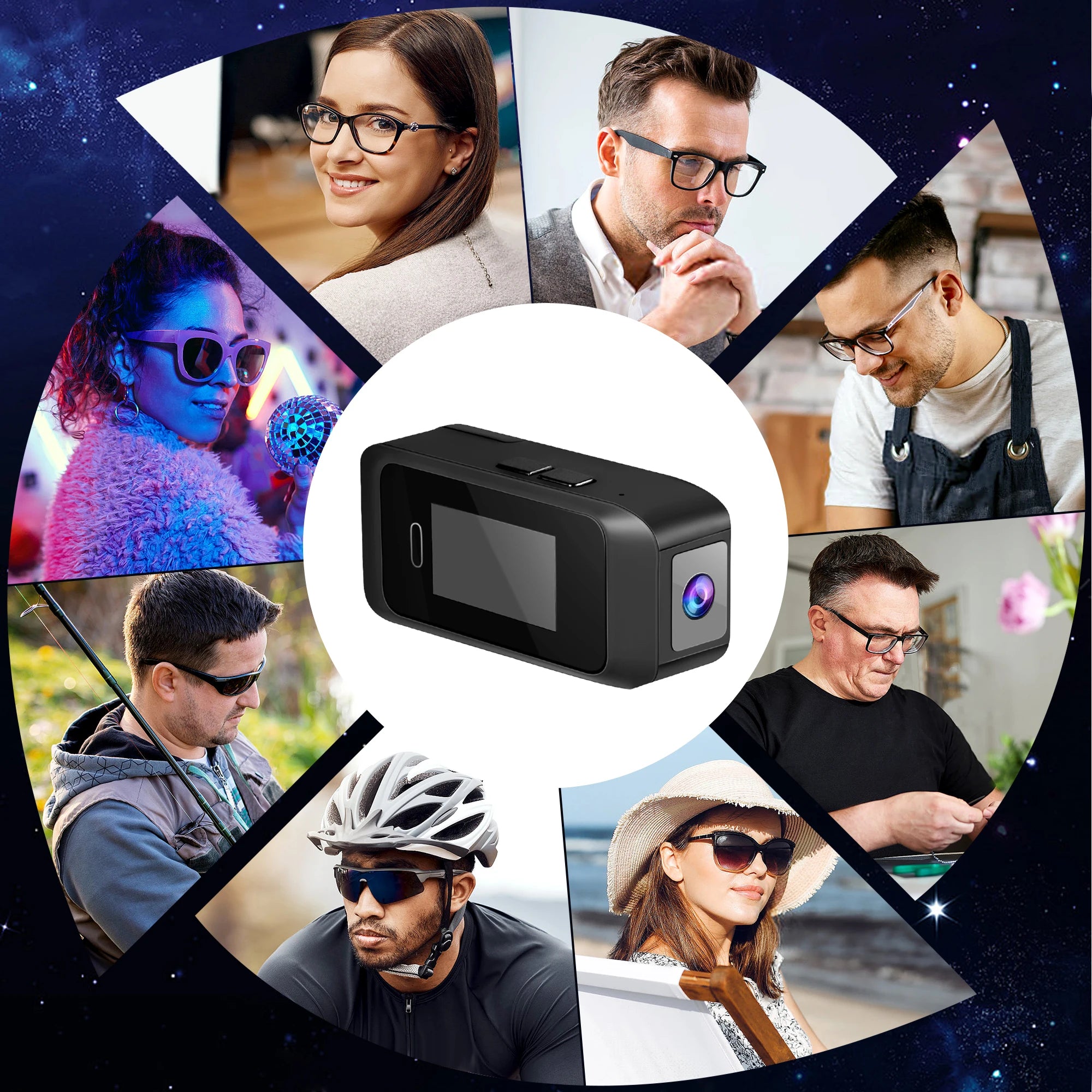Nouvelles lunettes portables Mini caméra de poche 1080P Portable enregistreur vidéo numérique corps caméra tête montée Miniature caméscope écran
