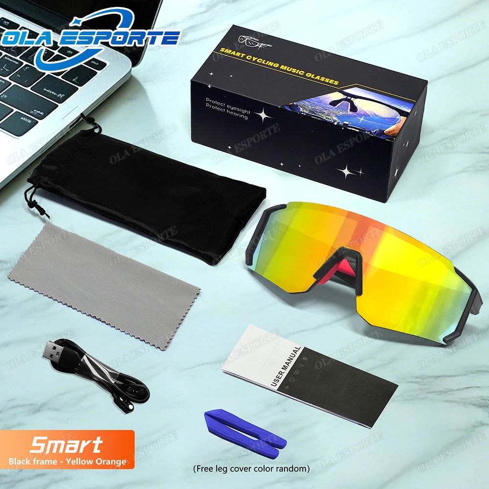 Lunettes intelligentes audio d'extérieur, sans fil, Bluetooth, appel, musique, cyclisme, sport, casque, Protection UV, pour hommes et femmes, nouvelle collection