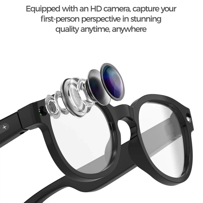 800W HD AI lunettes Bluetooth intelligentes HD prise de vue caméra étanche Photo vidéo appel vocal traduction AI lunettes de caméra intelligente