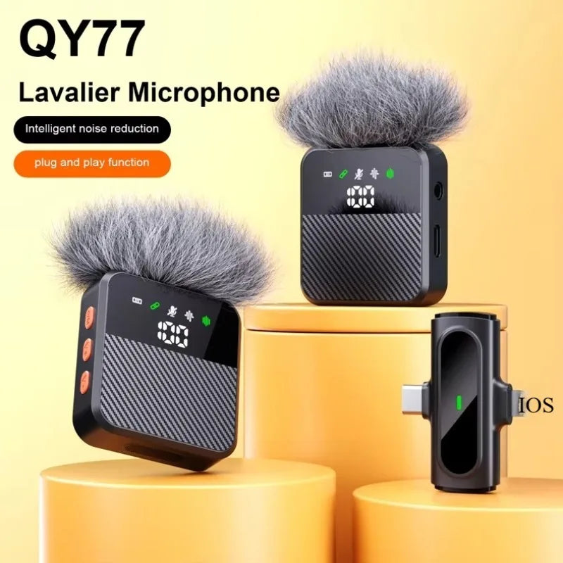 Microphone Lavalier Sans Fil Mini avec Réduction de Bruit pour iPhone USB-C Android Enregistrement Vidéo Vlog
