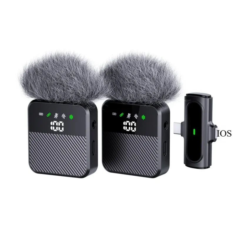 Microphone Lavalier Sans Fil Mini avec Réduction de Bruit pour iPhone USB-C Android Enregistrement Vidéo Vlog