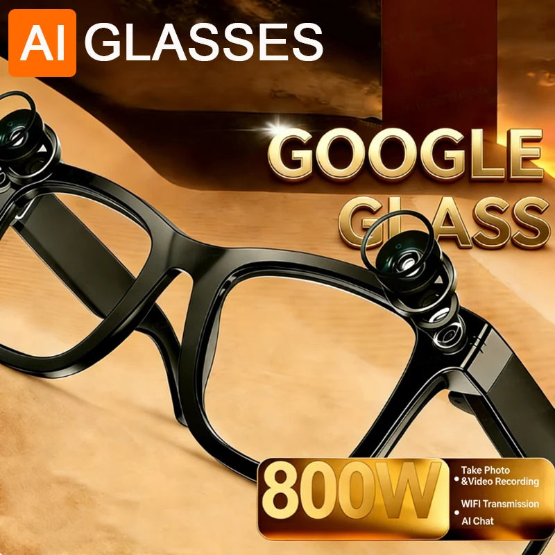 800W HD AI lunettes Bluetooth intelligentes HD prise de vue caméra étanche Photo vidéo appel vocal traduction AI lunettes de caméra intelligente