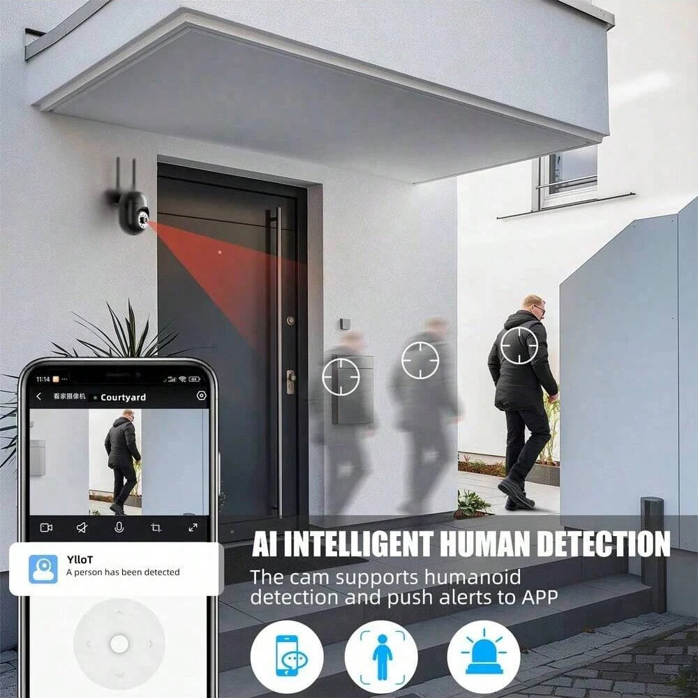 Caméra IP 2MP, système de vidéosurveillance pour maison intelligente, prise en charge Audio bidirectionnel, détection de mouvement, alarme, Notification Push, 1 pièce/2 pièces