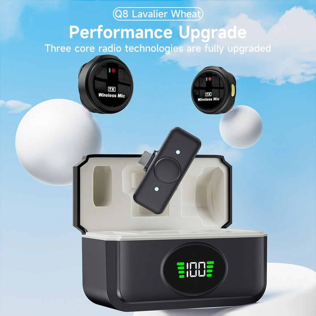 Mini microphone pour iPhone, iPad, Android, streaming en direct en extérieur, enregistrement, interview avec clip magnétique, micro cravate sans fil