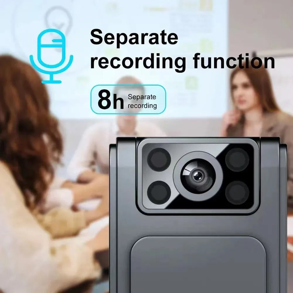 Mini Caméra Vidéo et Audio HD 1080P, Caméscope Statique en Boucle Lavalier, réinitialisation Arrière Magnétique pour Conférence en Plein Air