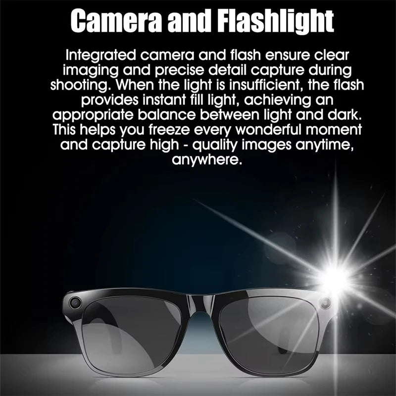 4K mode AI caméra lunettes intelligentes étanche Bluetooth5.3 appel jouer de la musique lunettes intelligentes identifier les images utiliser ChatGPT